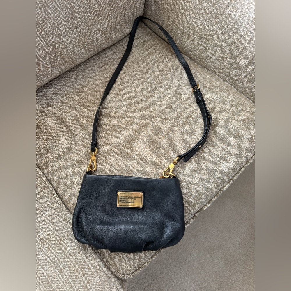 Marc By Marc Jacobs Black Crossbody Bag with Gold Accents